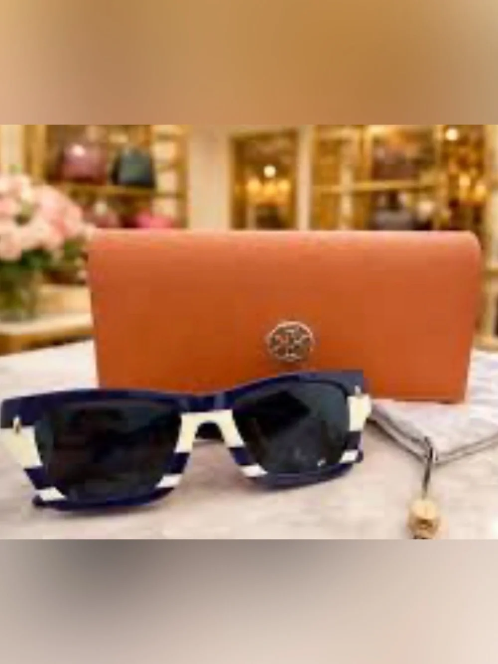 Tory Burch Miller Geometric Sunglasses Black White
